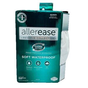 Allerease Queen Size Fitted Mattress Protector Soft Waterproof Clean Boost Cover